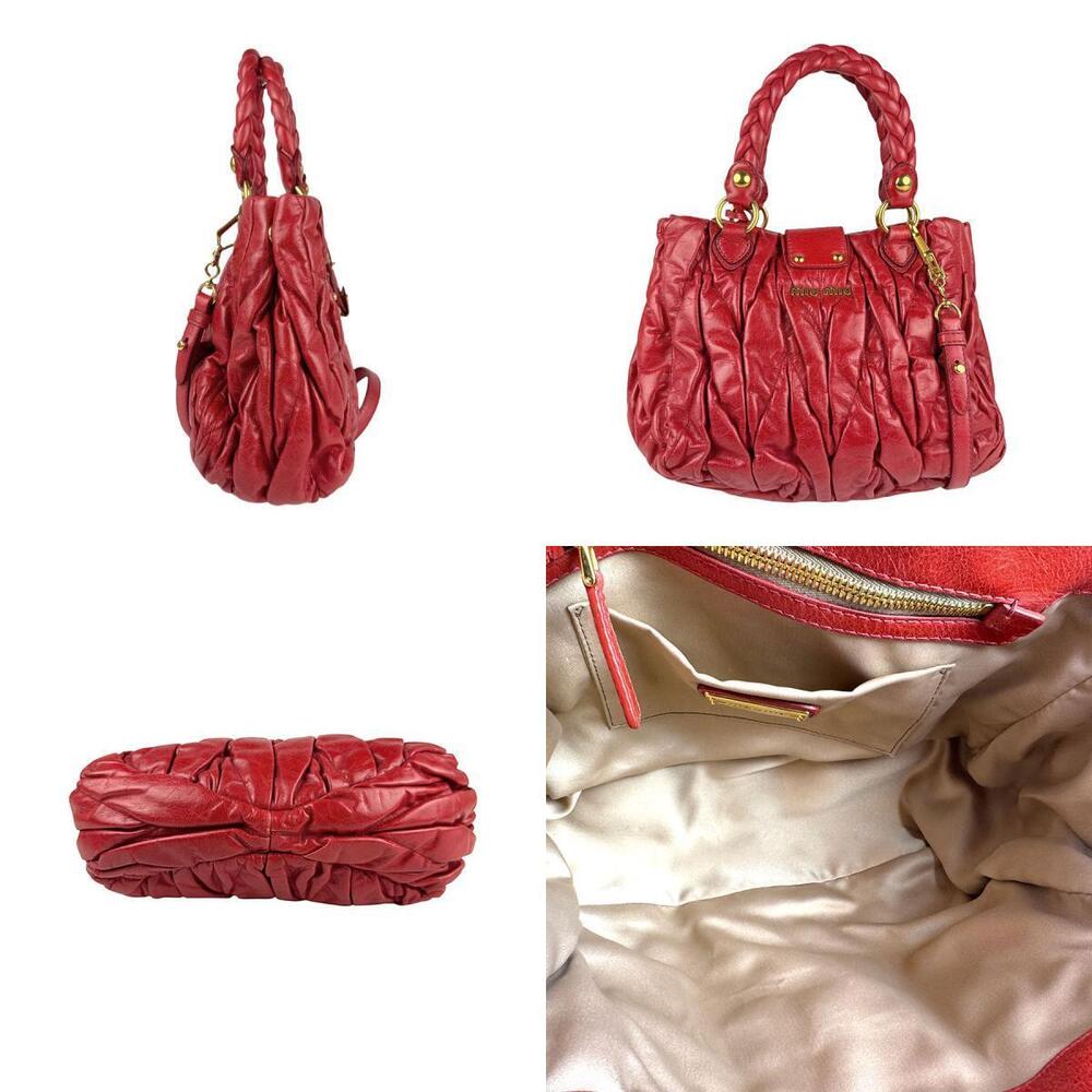 Miu Miu leather red shoulder bag handbag